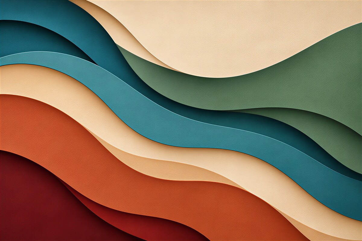 Papier peint vagues colorées