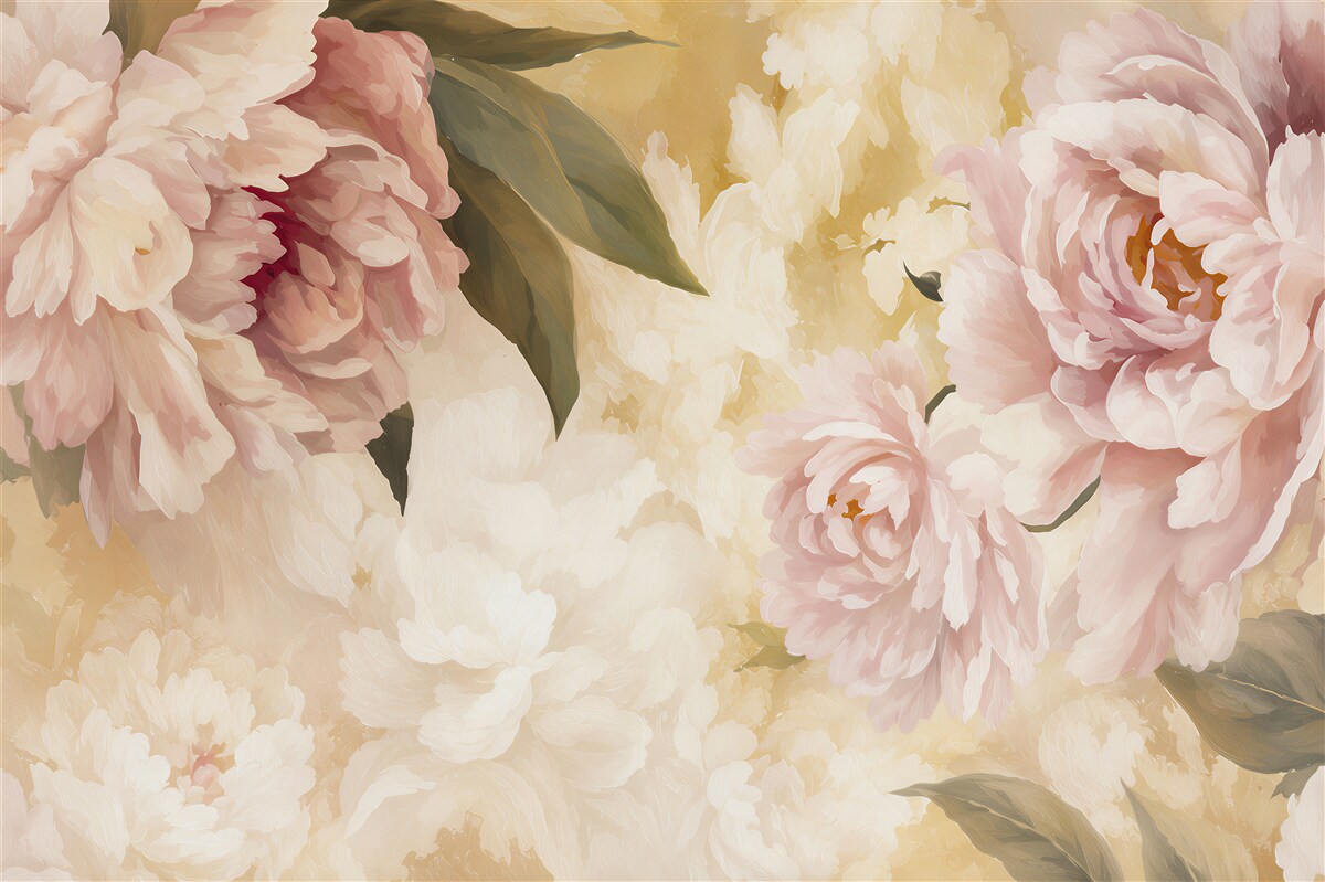 Papier peint pivoines dans des teintes pastel