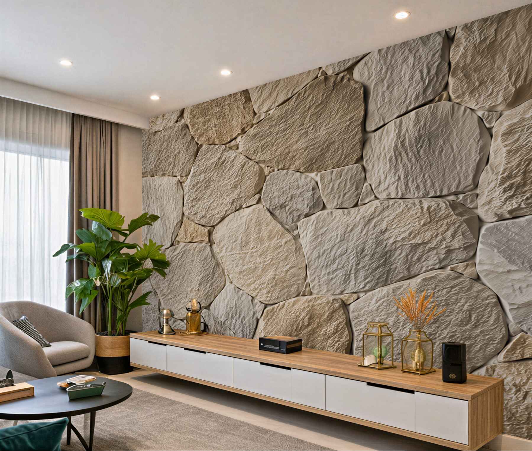 Papier peint murs en pierre