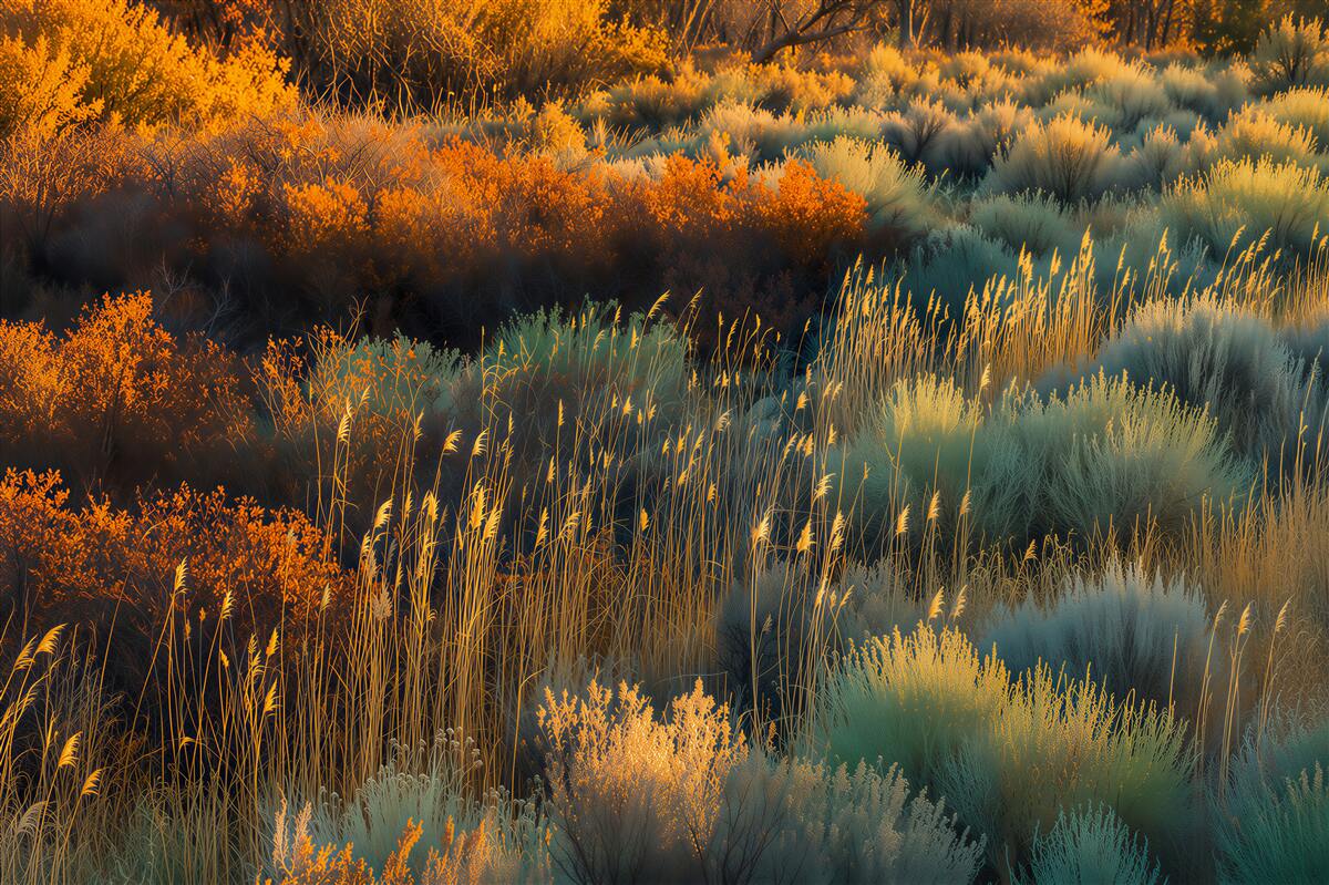 Papier peint automne doré des herbes
