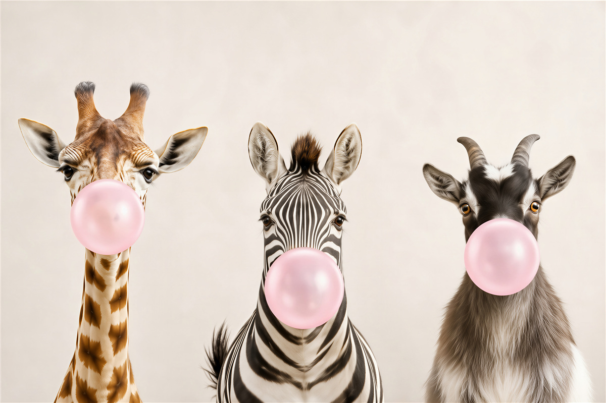 Papier peint animaux avec des ballons