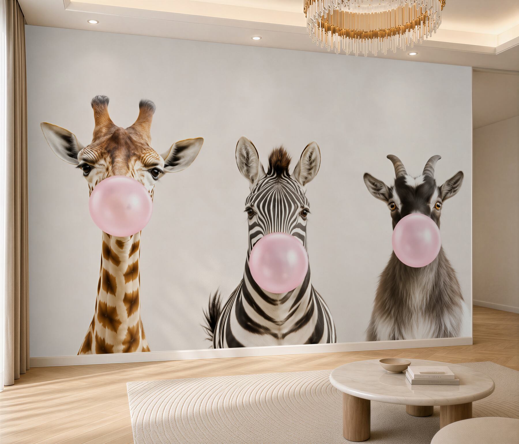 Papier peint animaux avec des ballons