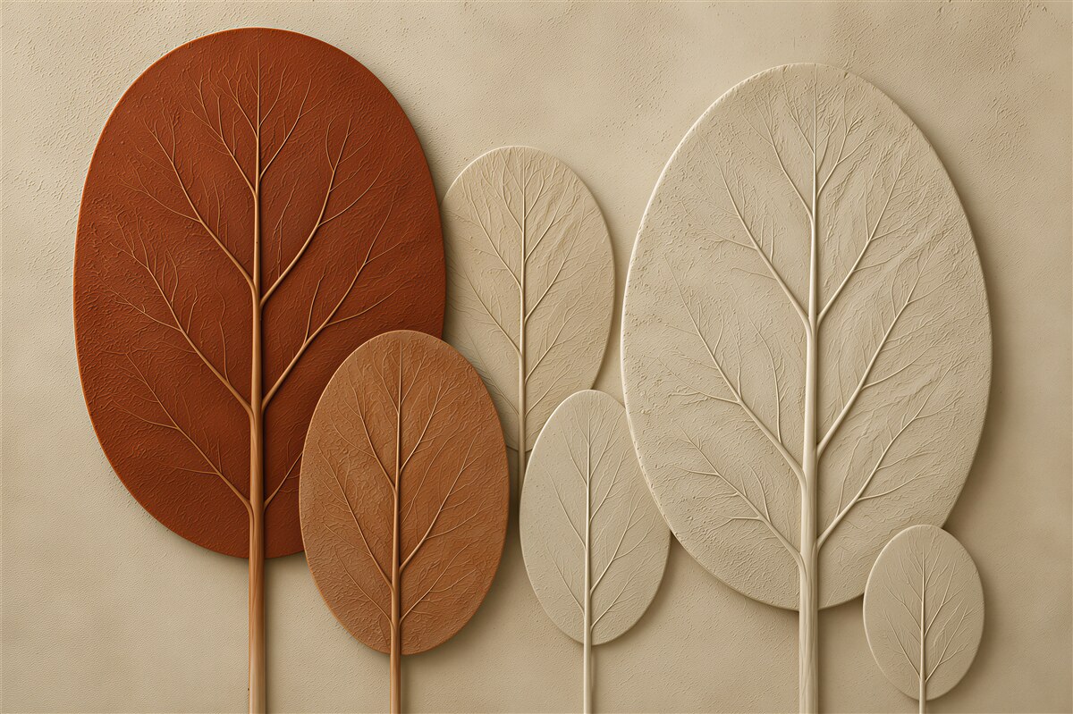 Papier peint arbres artistiques