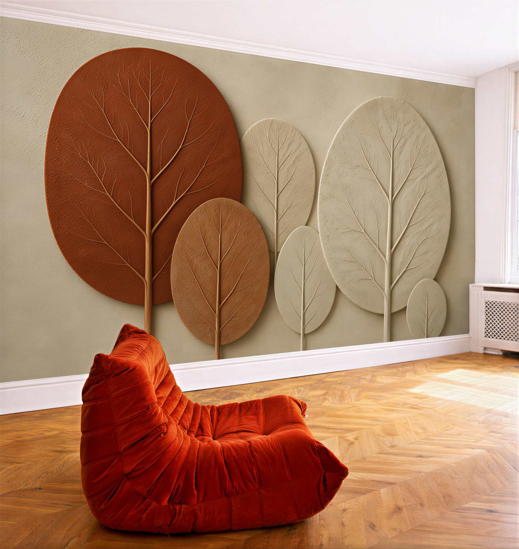 Papier peint arbres artistiques