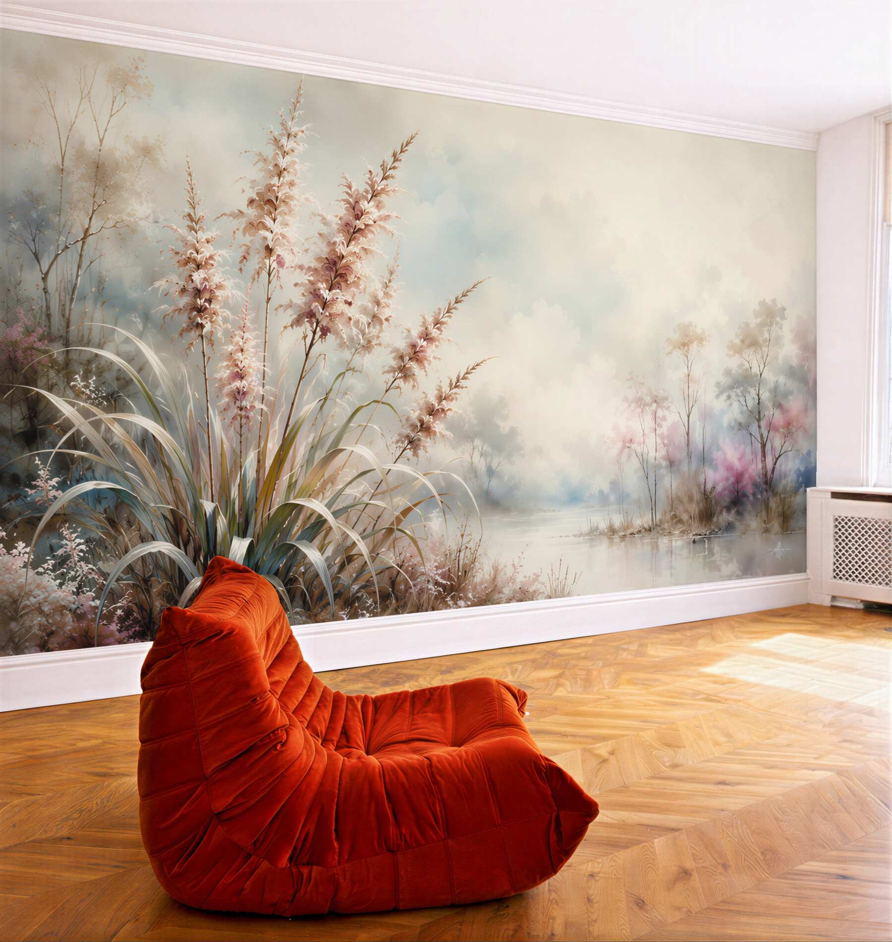Papier peint paysage romantique au bord du lac