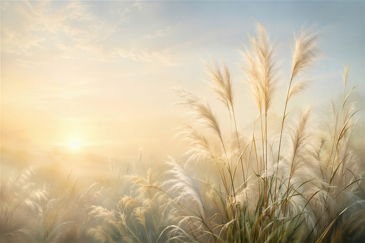 Papier peint matin dans une prairie