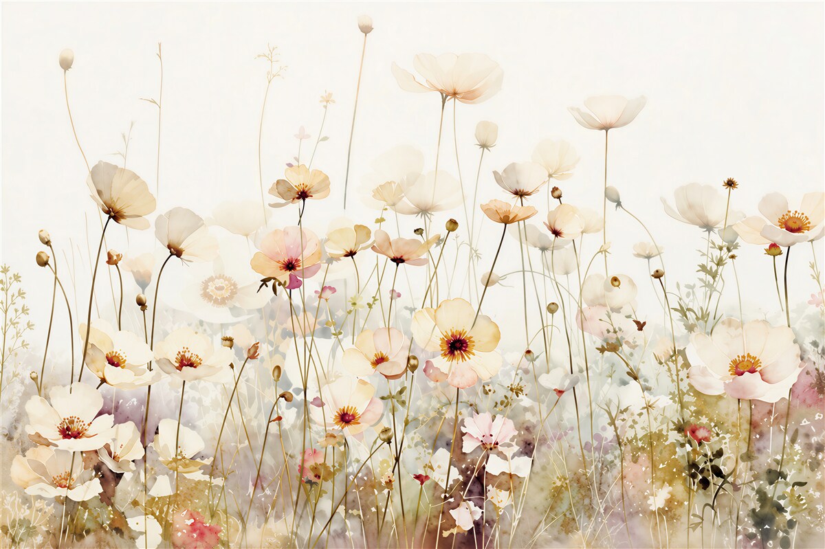 Papier peint fleurs des champs