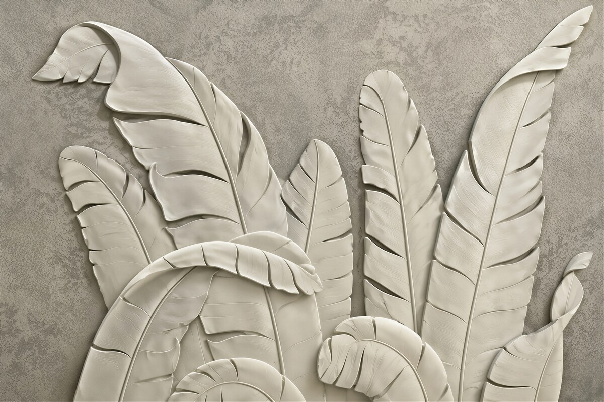Papier peint feuilles de bananier 3D