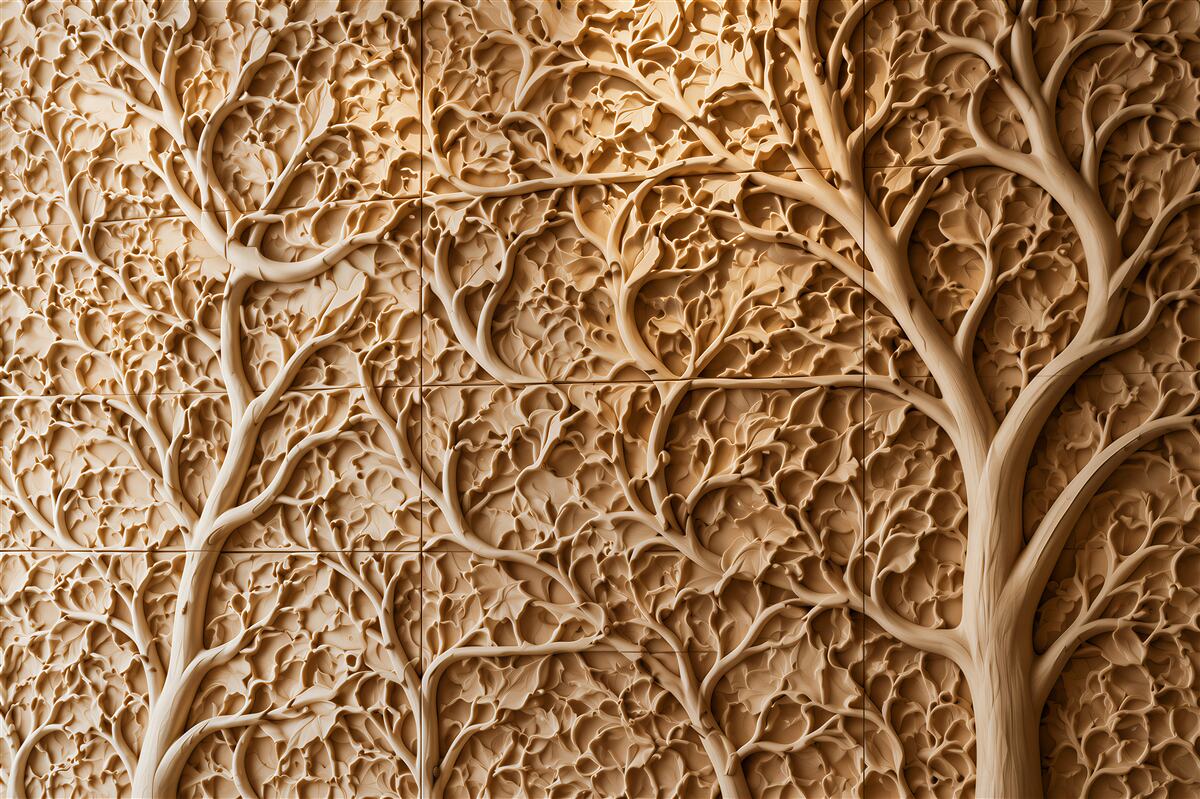 Papier peint arbres en relief