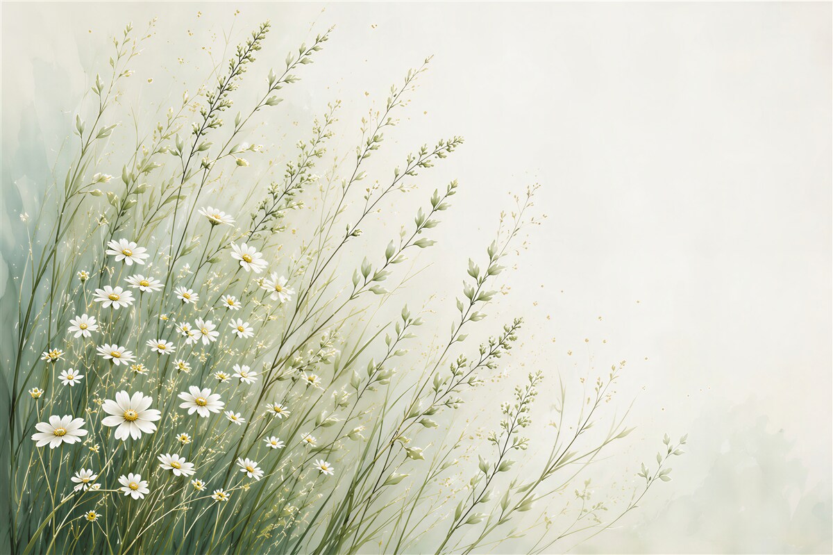 Papier peint marguerites dans un pré