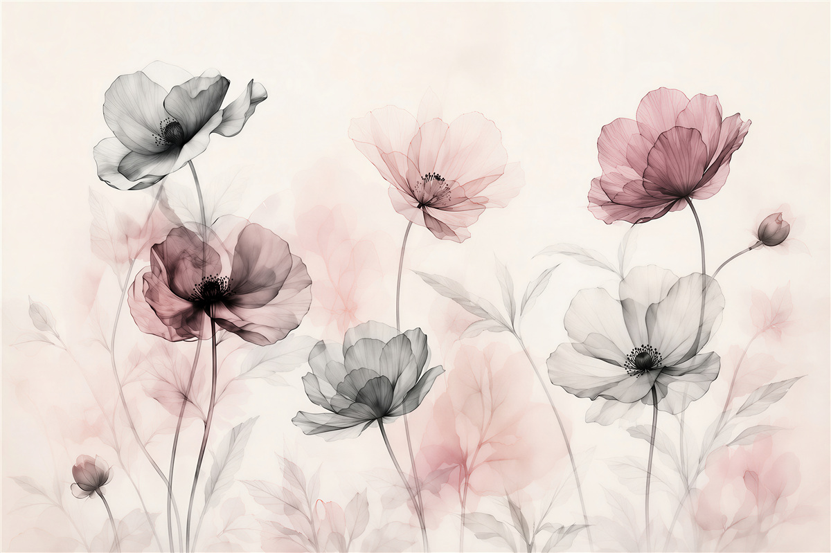 Papier peint coquelicots aquarelle