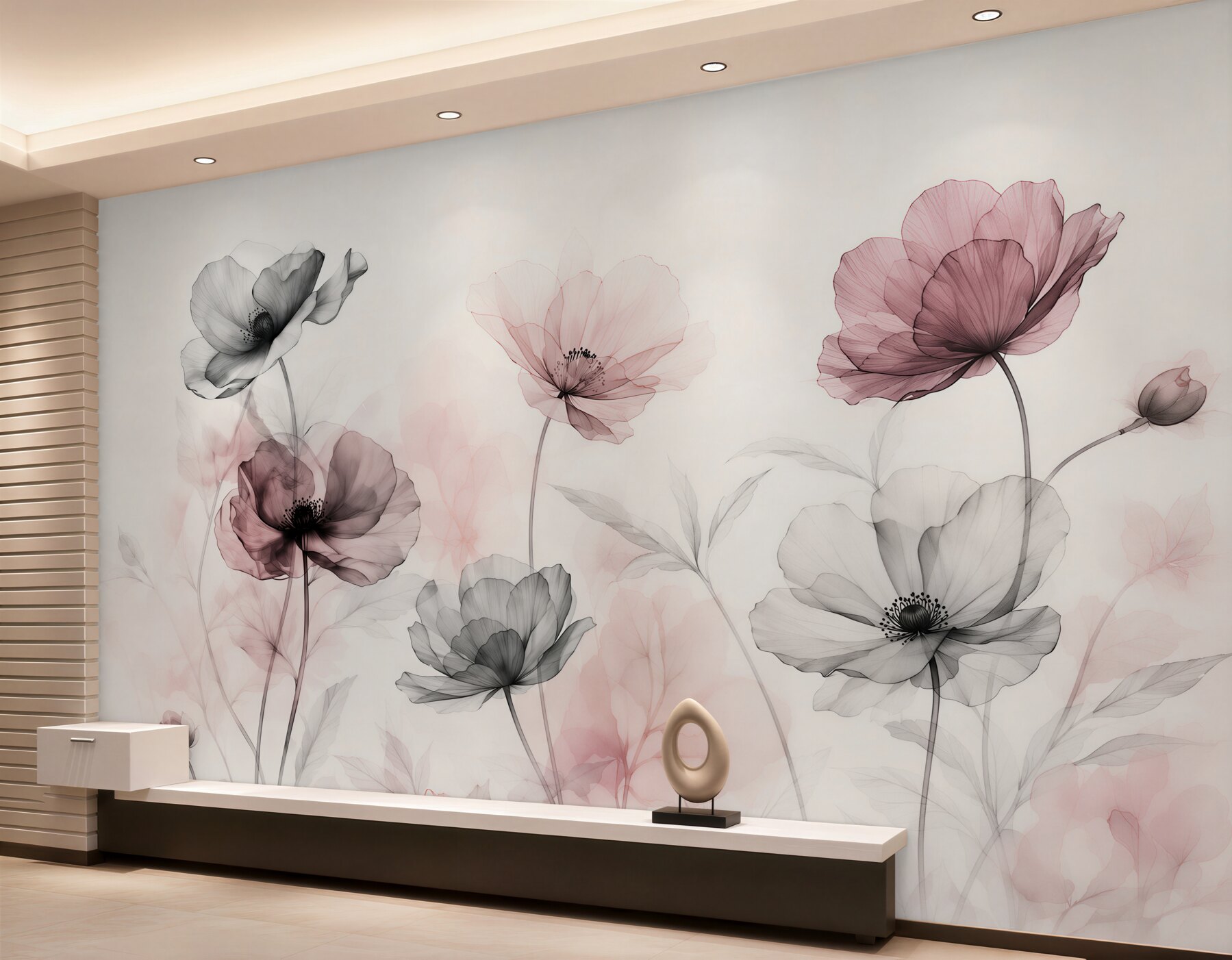 Papier peint coquelicots aquarelle