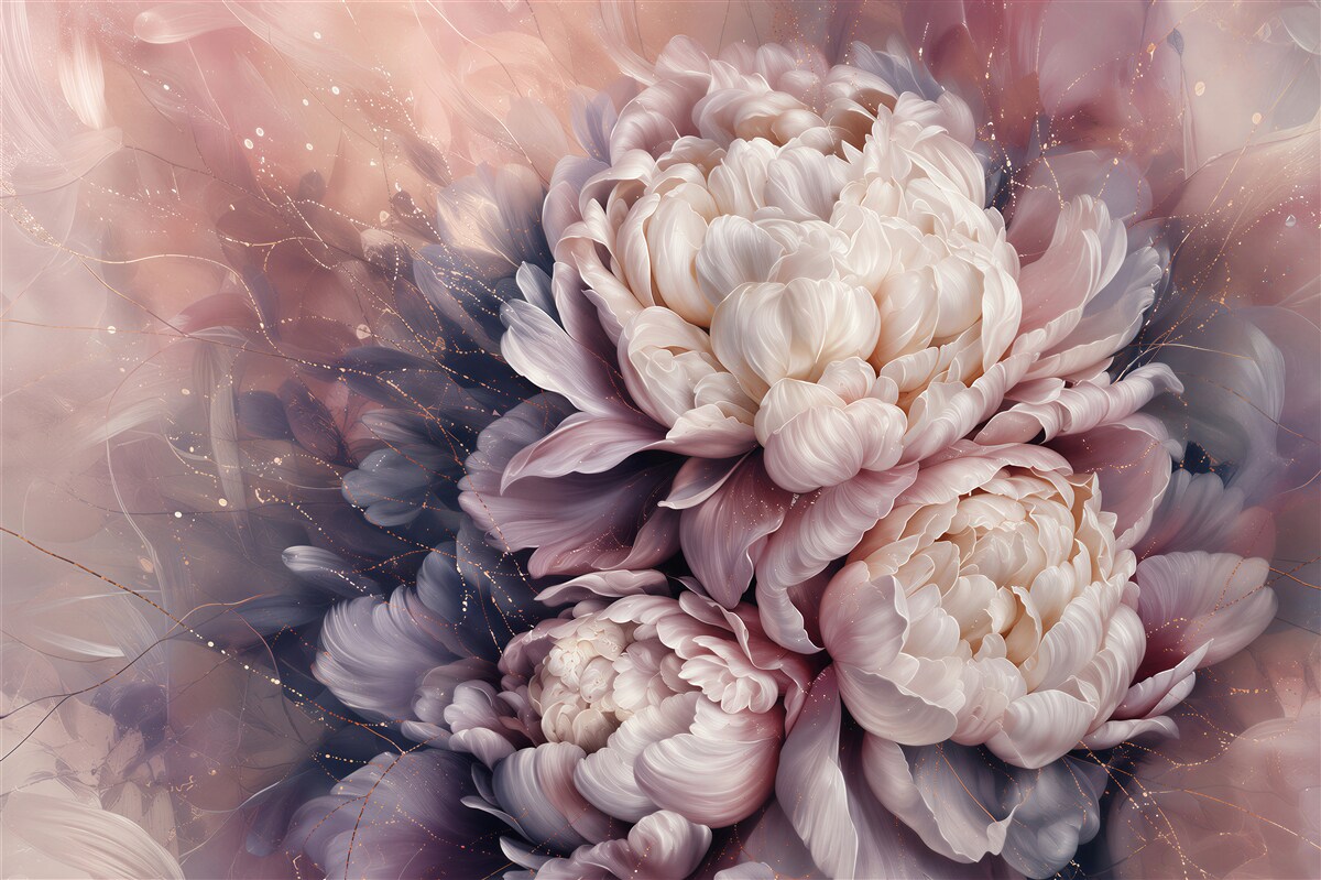 Papier peint pivoines blanches