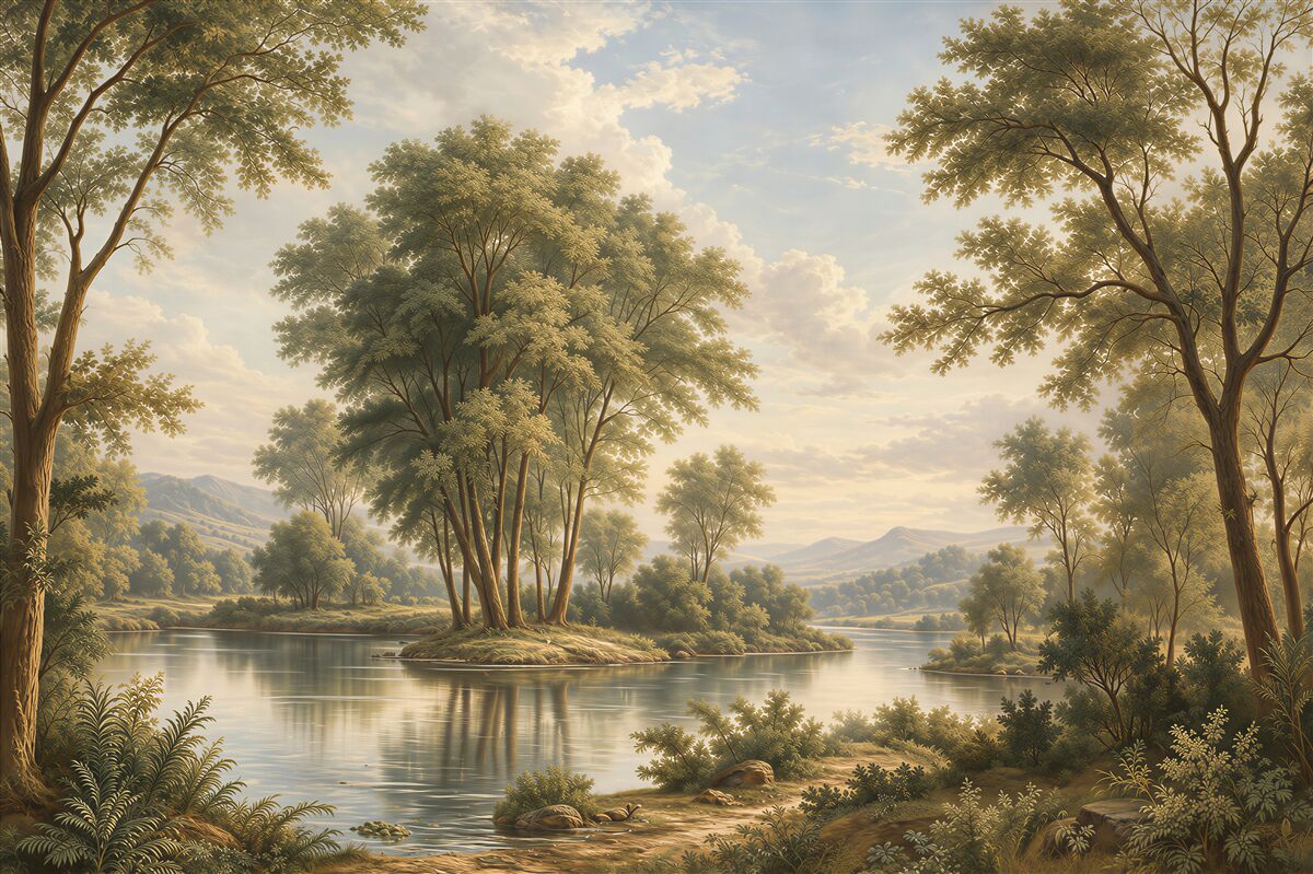 Papier peint paysage de lac