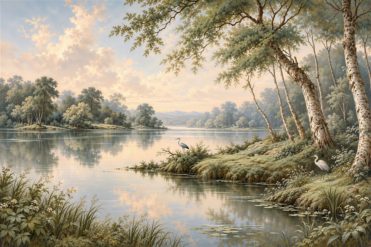 Papier peint lac paisible