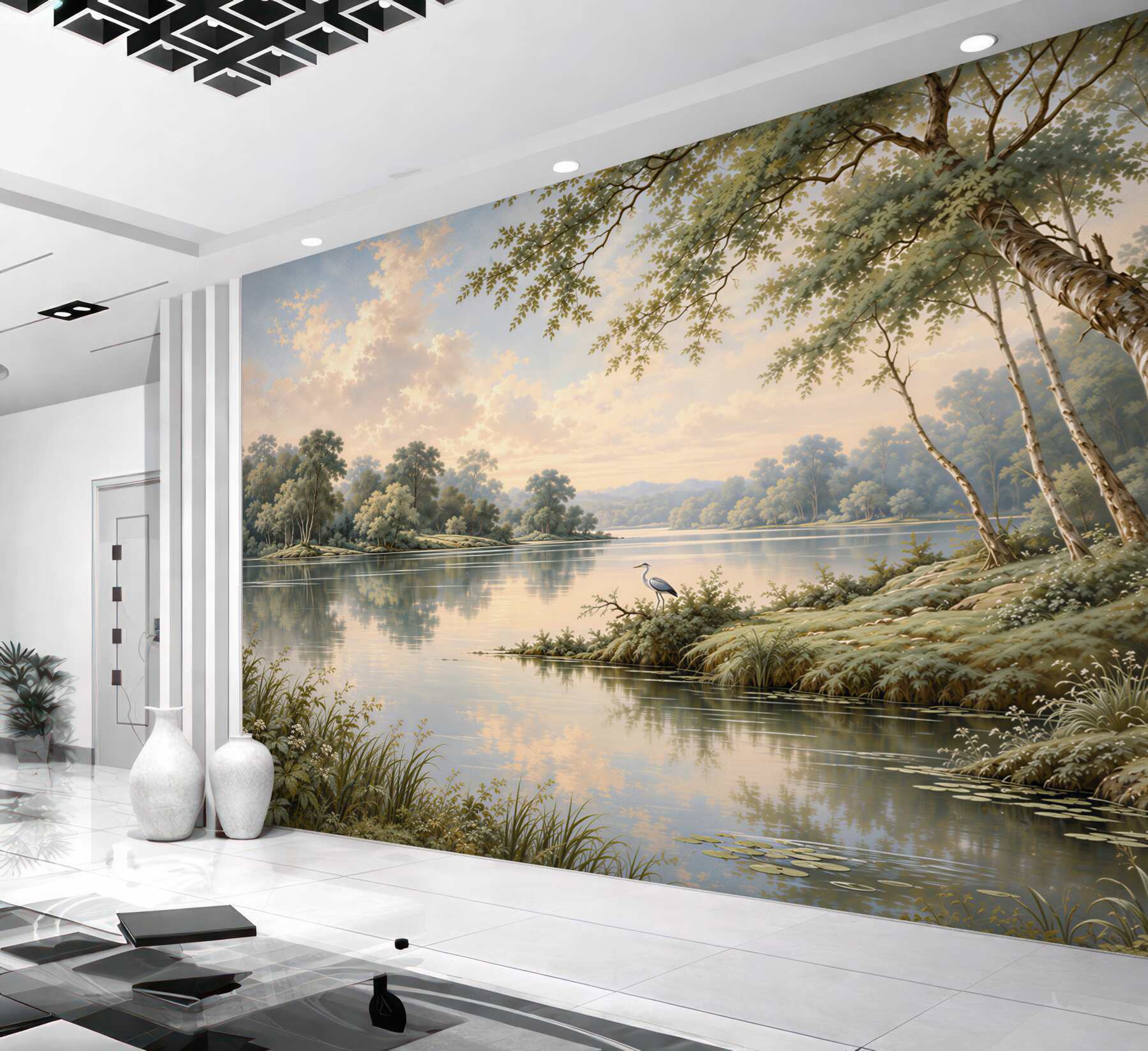 Papier peint lac paisible