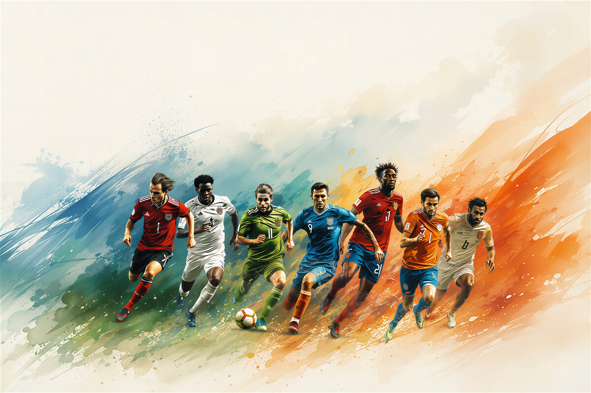 Papier peint footballeurs en action