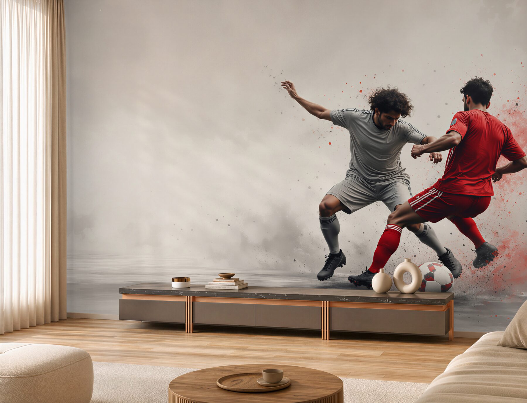 Papier peint action de football