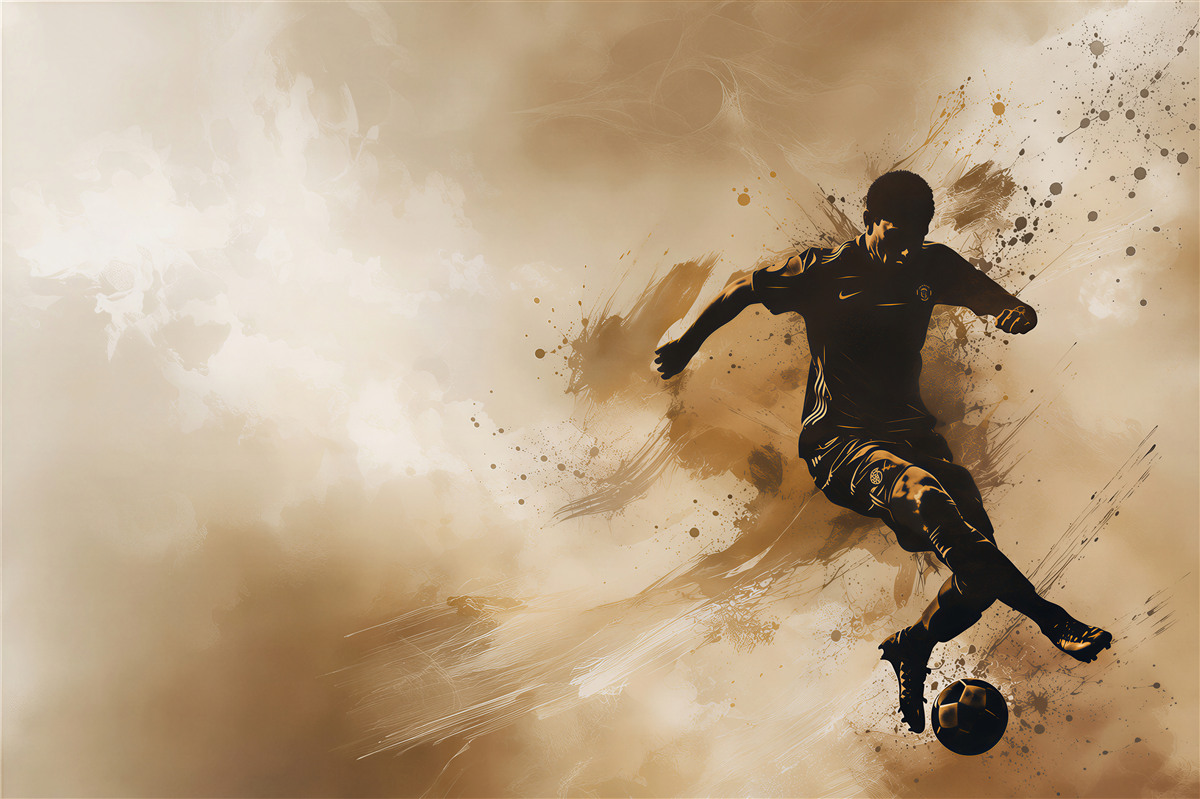 Papier peint footballeur en action