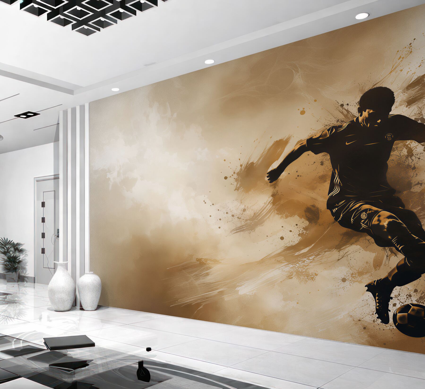 Papier peint footballeur en action