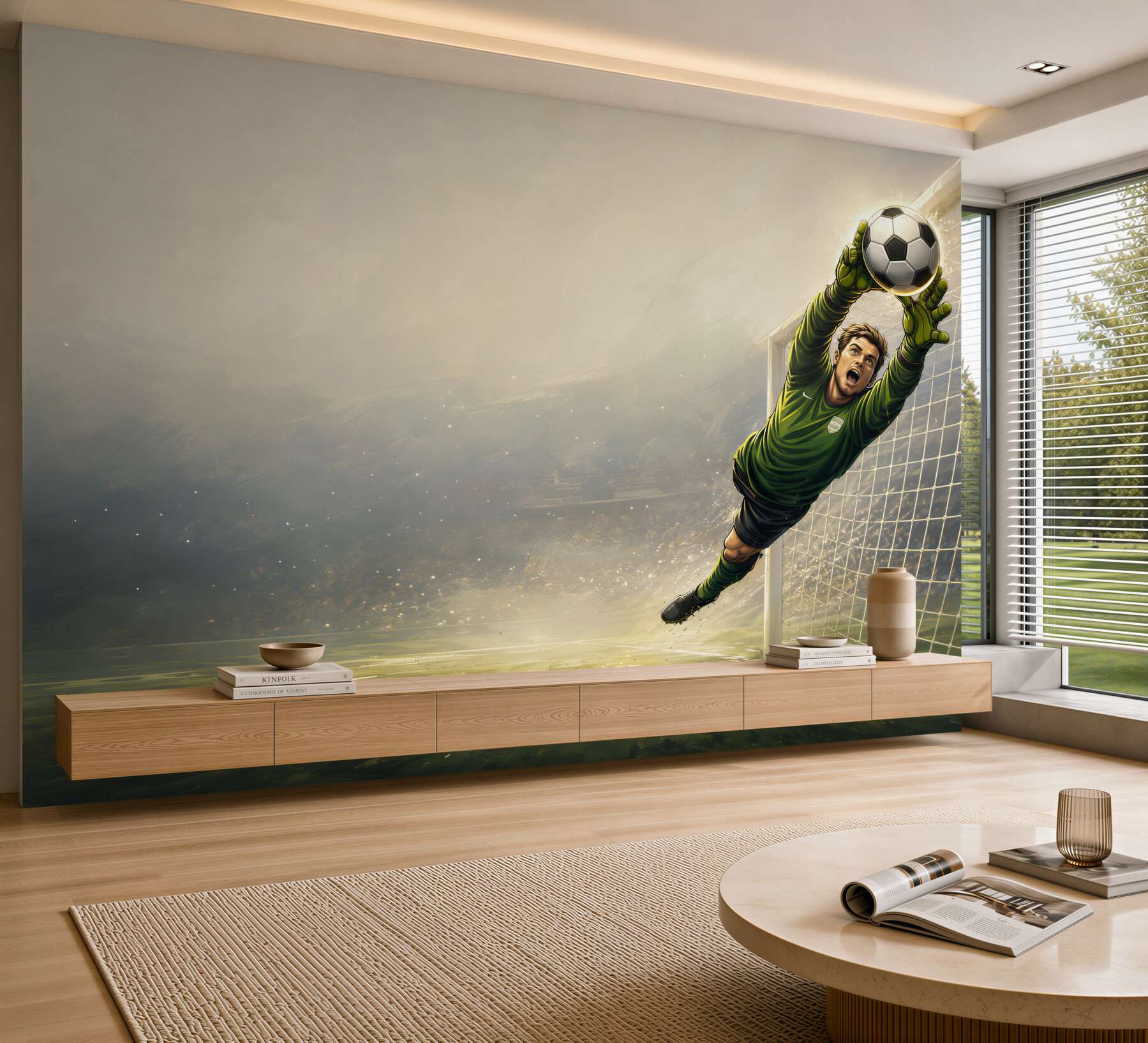 Papier peint footballeur en action