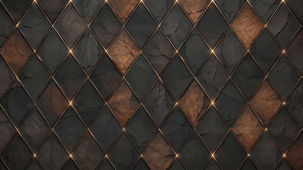 Papier peint motif en diamant en anthracite