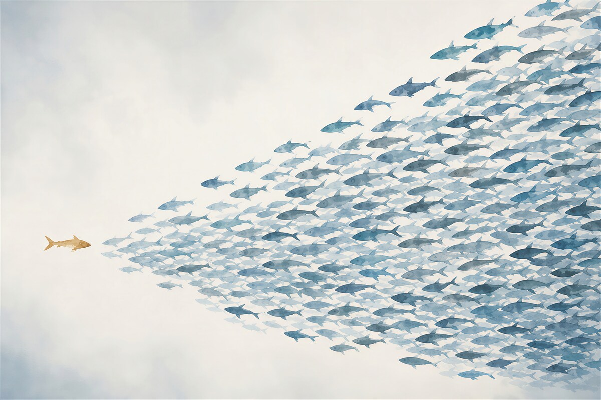 Papier peint banc de poissons