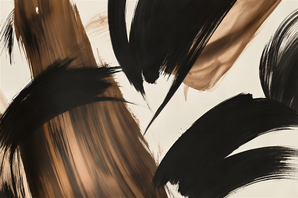 Papier peint abstraction noir et marron