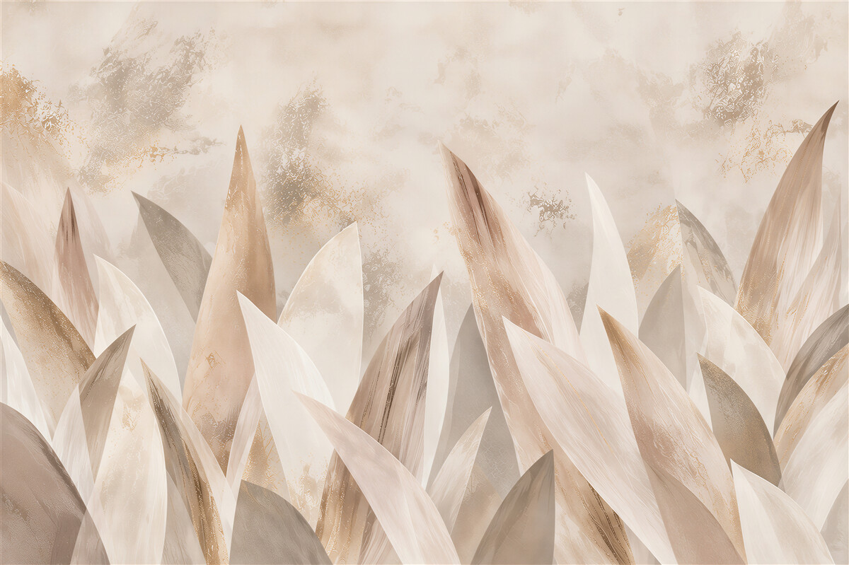 Papier peint feuilles abstraites