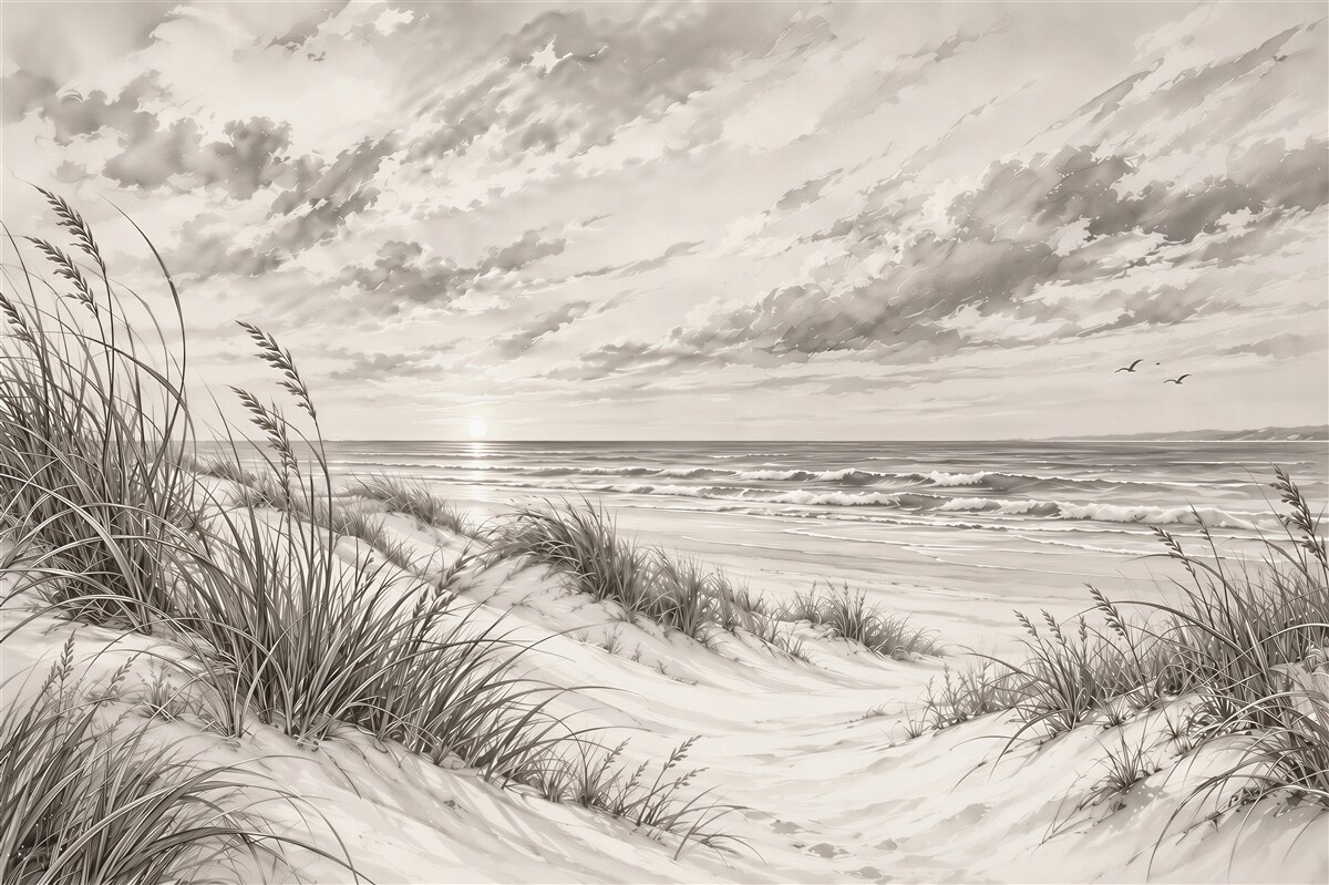 Papier peint plage avec dunes